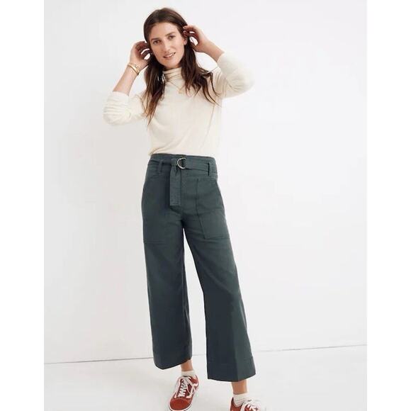 Madewell Women Utility Wide-Leg Pants Architect Green Size 0 - Picture 3 of 11